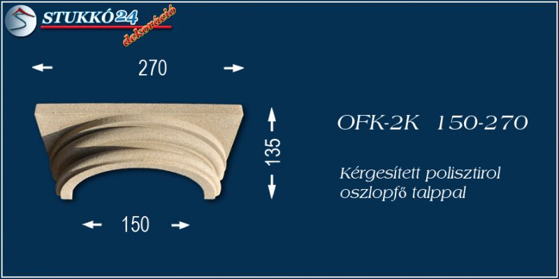 Oszlopfő kvarchomok-műgyanta bevonattal OFK-2K 150/270