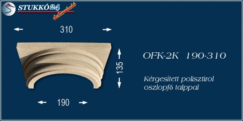 Oszlopfő kvarchomok-műgyanta bevonattal OFK-2K 190/310