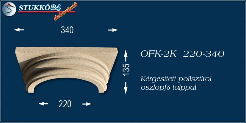 Oszlopfő kvarchomok-műgyanta bevonattal OFK-2K 220/340