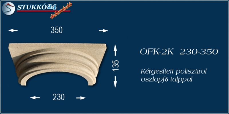 Oszlopfő kvarchomok-műgyanta bevonattal OFK-2K 230/350