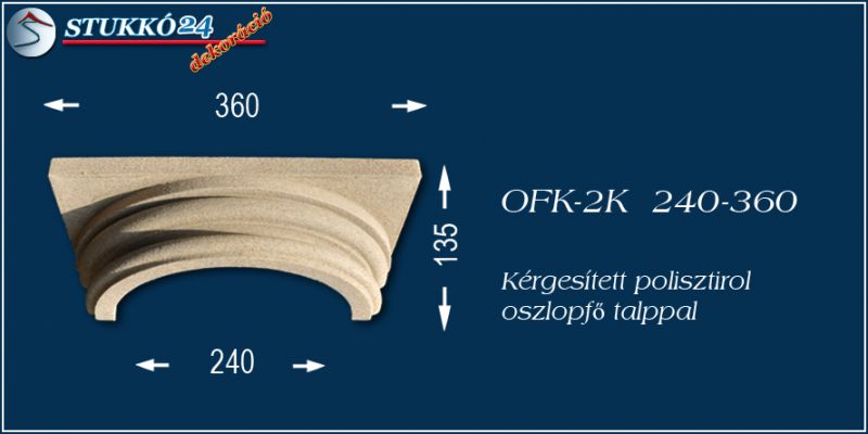Oszlopfő kvarchomok-műgyanta bevonattal OFK-2 240/360