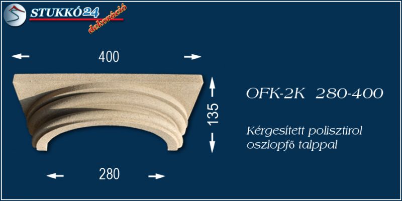 Oszlopfő kvarchomok-műgyanta bevonattal OFK-2K 280/400