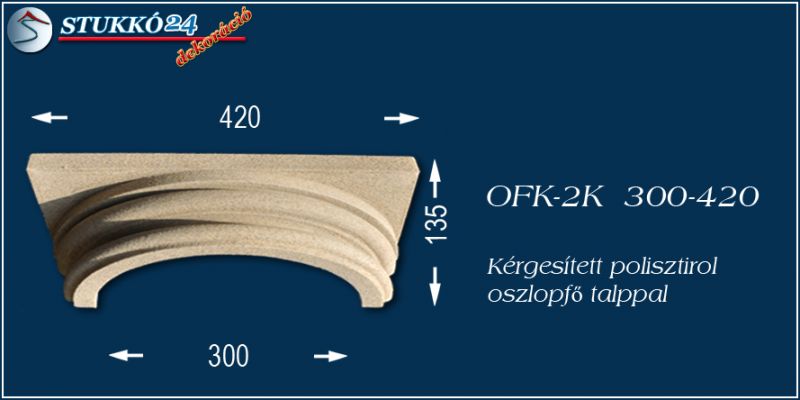 Oszlopfő kvarchomok-műgyanta bevonattal OFK-2K 300/420