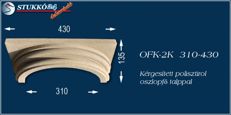 Oszlopfő kvarchomok-műgyanta bevonattal OFK-2K 310/430