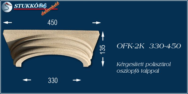 Oszlopfő kvarchomok-műgyanta bevonattal OFK-2K 330/450
