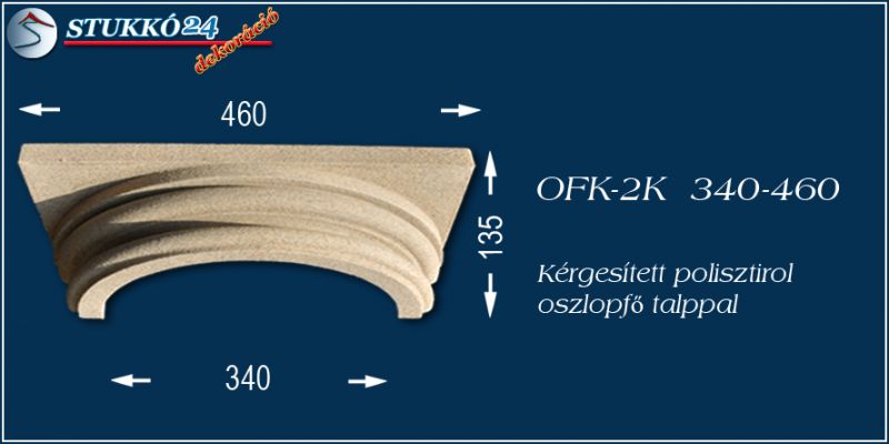 Oszlopfő kvarchomok-műgyanta bevonattal OFK-2K 340/460