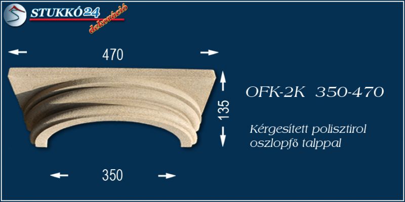 Oszlopfő kvarchomok-műgyanta bevonattal OFK-2K 350/470