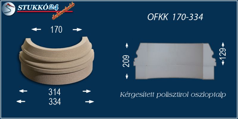 Oszloptalp kvarchomok-műgyanta bevonattal OFKK 170/334