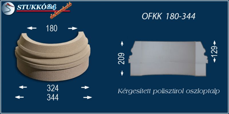 Oszloptalp kvarchomok-műgyanta bevonattal OFKK 180/344