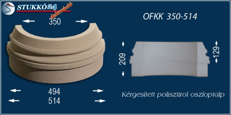 Oszloptalp kvarchomok-műgyanta bevonattal OFKK 350/514