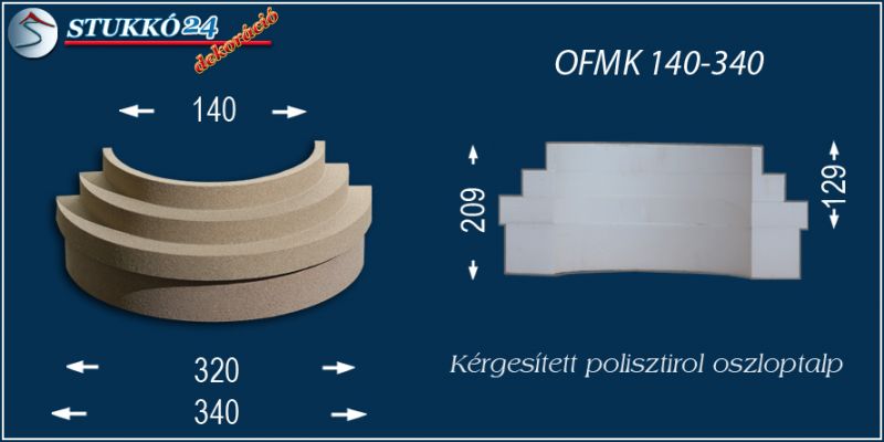 Oszloptalp kvarchomok-műgyanta bevonattal OFMK 140/340