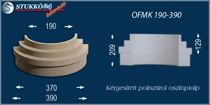 Oszloptalp kvarchomok-műgyanta bevonattal OFMK 190/390