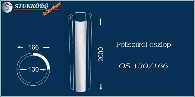 Sima felületű polisztirol oszloptest OS 130/166