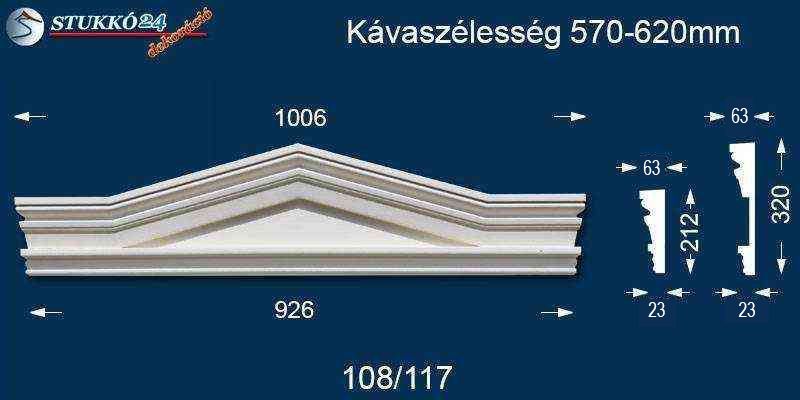 Kérgesített timpanon, ablak stukkó 108/117