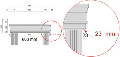 Egyenes timpanon 103-117-570-620
