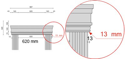 Egyenes timpanon 103-117-570-620
