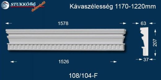 Kérgesített timpanon, egyenes ablakdísz 108+104 F 1170-1220