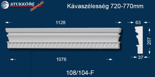 Kérgesített timpanon, egyenes ablakdísz 108+104 F 720-770