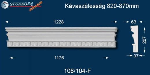 Kérgesített timpanon, egyenes ablakdísz 108+104 F 820-870