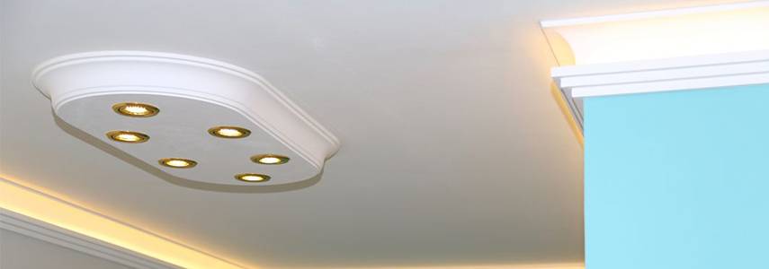 Polisztirol mennyezeti lámpák LED spottal